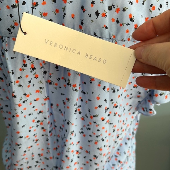 NWT Veronica Beard Marla Floral Blue Dress. Size 14 - Picture 5 of 12